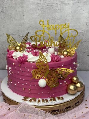 Girly Butterfly Budget Cake