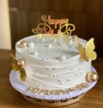 White & Gold Budget Cake